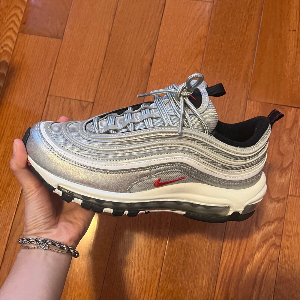 WOMENS NIKE AIR MAX 97 OG, Silver and Red